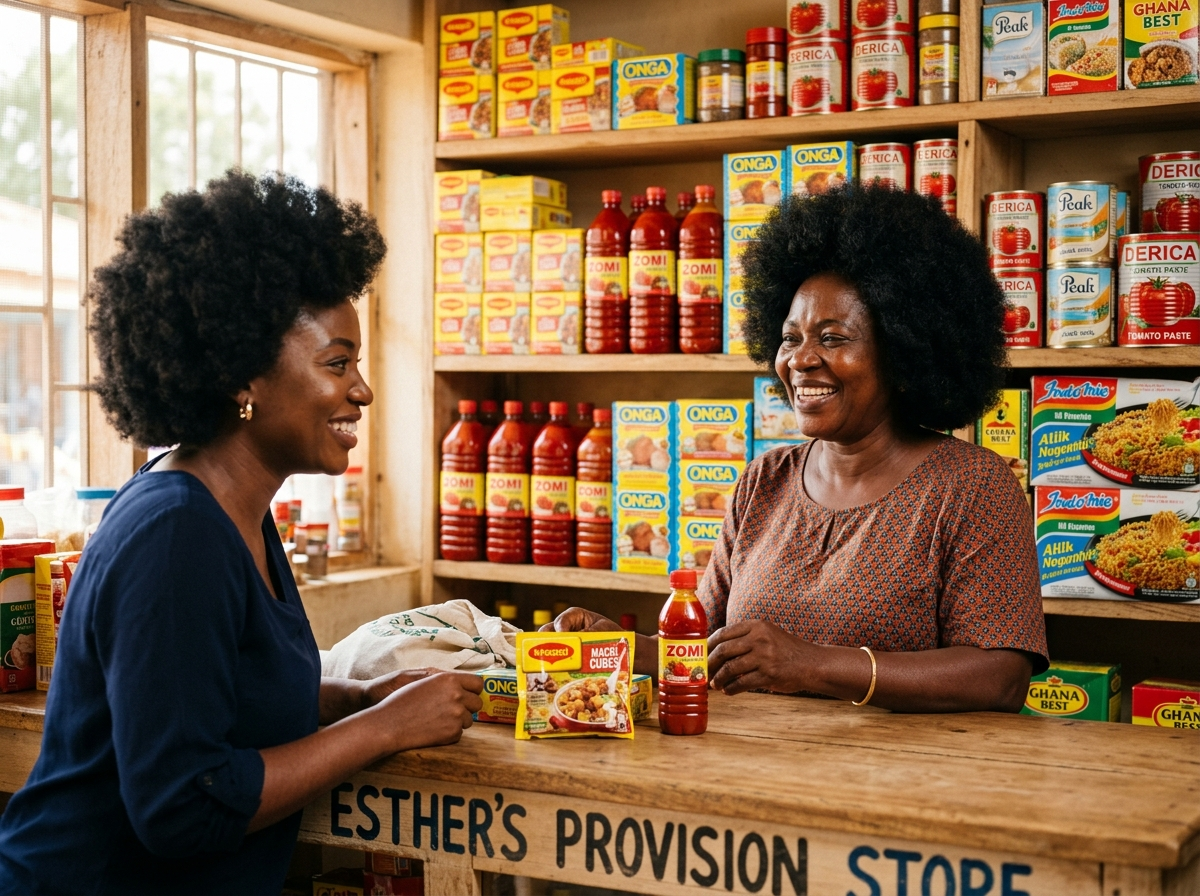 Échange chaleureux au comptoir