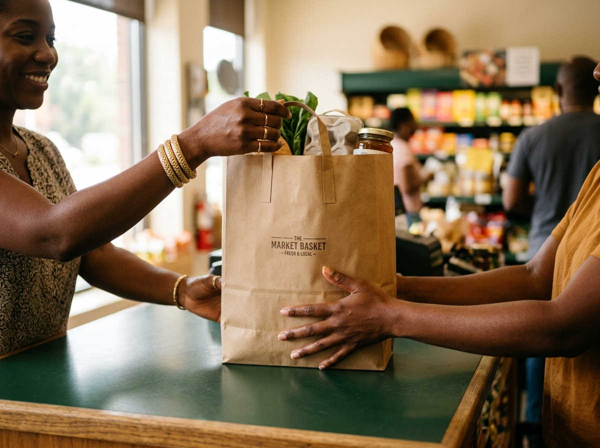 Échange de courses au comptoir