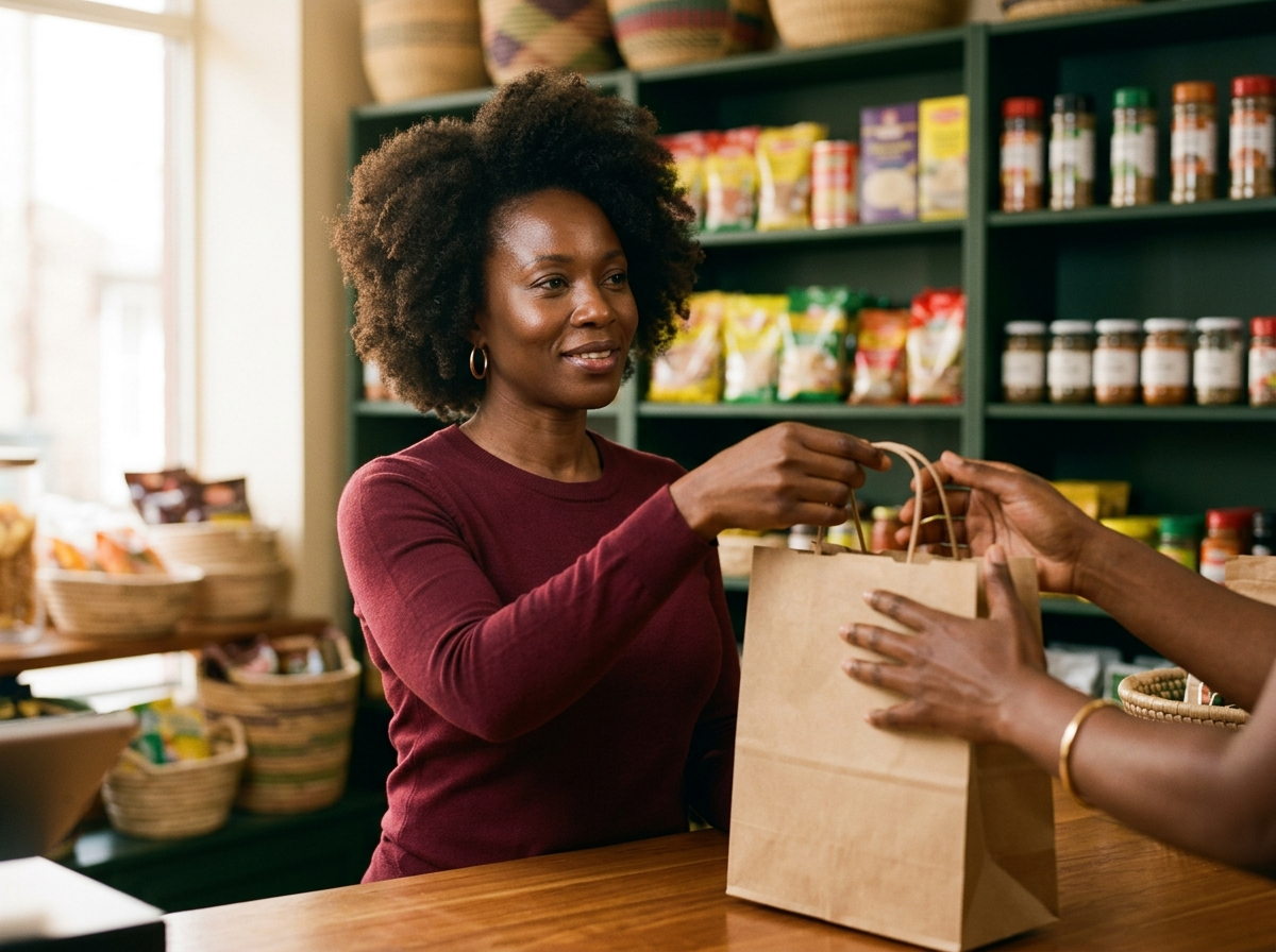 Khady servant une cliente